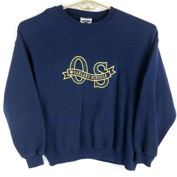 Vintage Oakland University Schools Michigan USA Made 50/50 Sweatshirt Mens XL - Picture 1 of 4